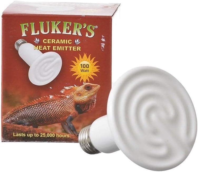 Fluker's Ceramic Heat Emitter, Natural Infrared Heating Bulb for Reptiles, 100 Watt