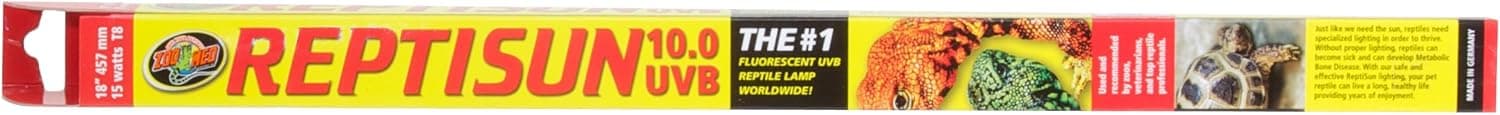 Zoo Med ReptiSun T8 10.0 UVB Lamp, 18 inch Length, 18 Watts