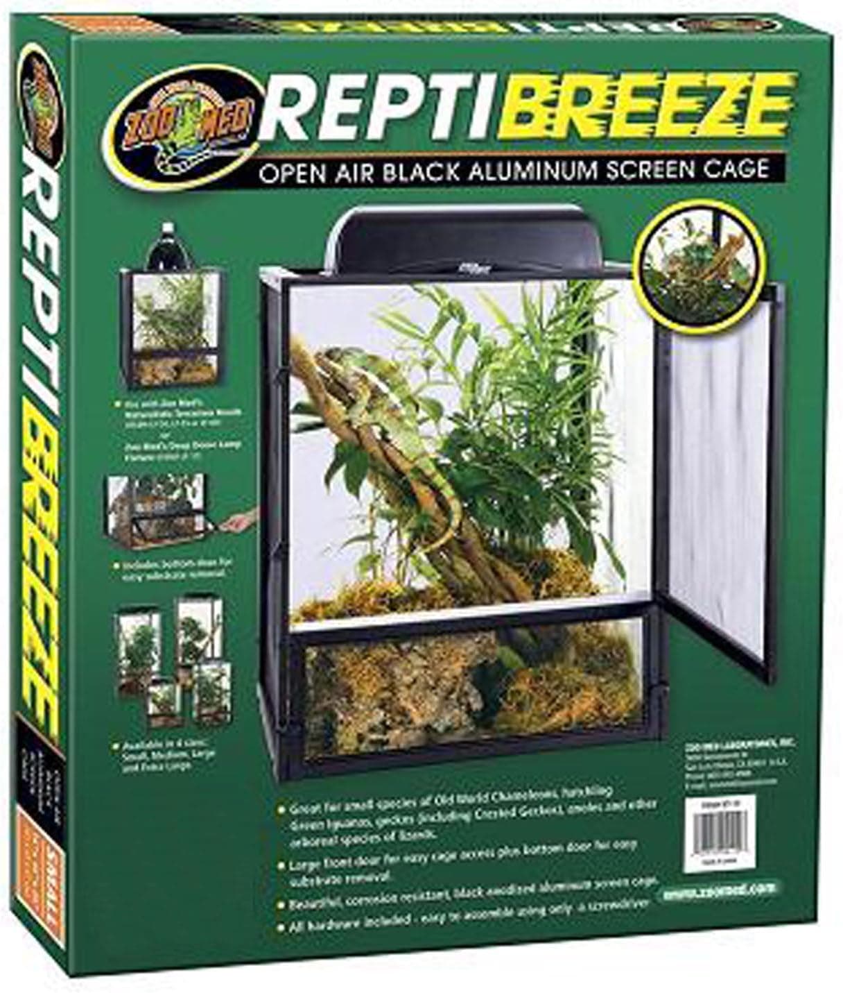 Zoo Med ReptiBreeze Open Air Screen Cage, 24 x 24 x 48 Inches