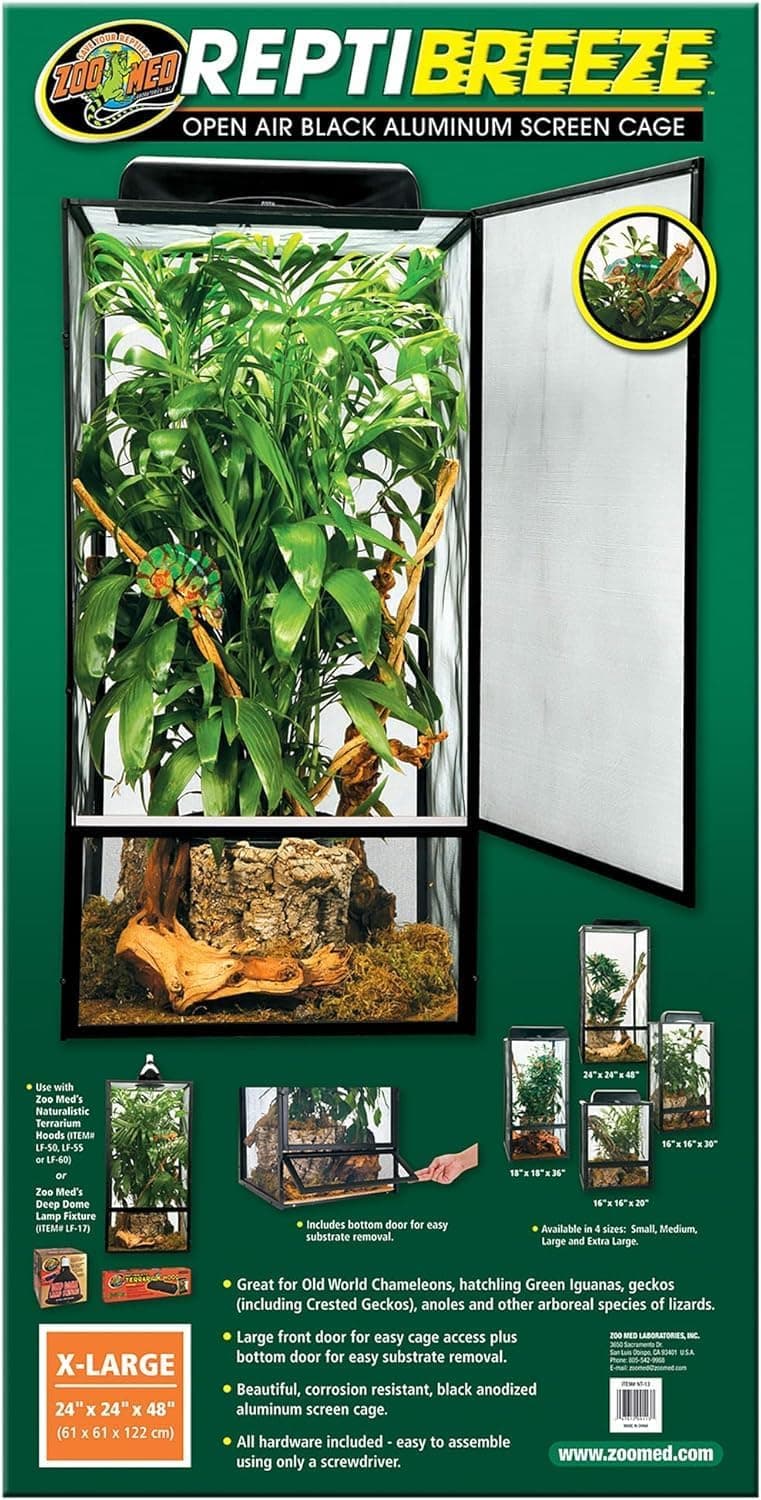 Zoo Med ReptiBreeze Open Air Screen Cage, 20 Inches