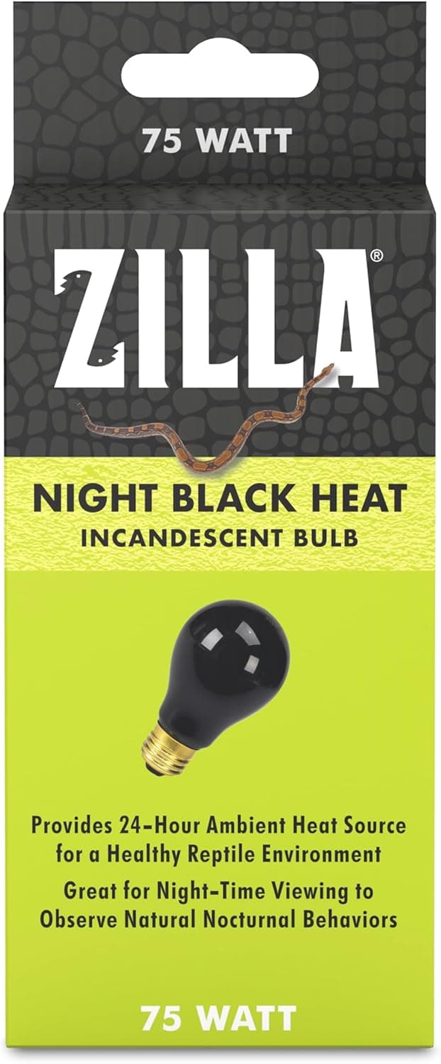 Zilla Incandescent Bulb, Night Black, Ideal for Nocturnal Reptile Species