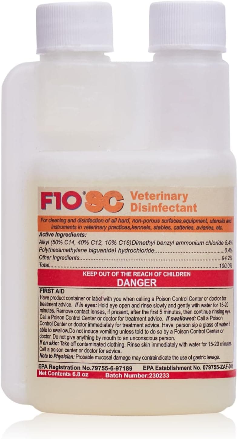 F10 SC Veterinary Disinfectant Concentrate for Cages and Pet Areas, 200 ml (6.8 oz)