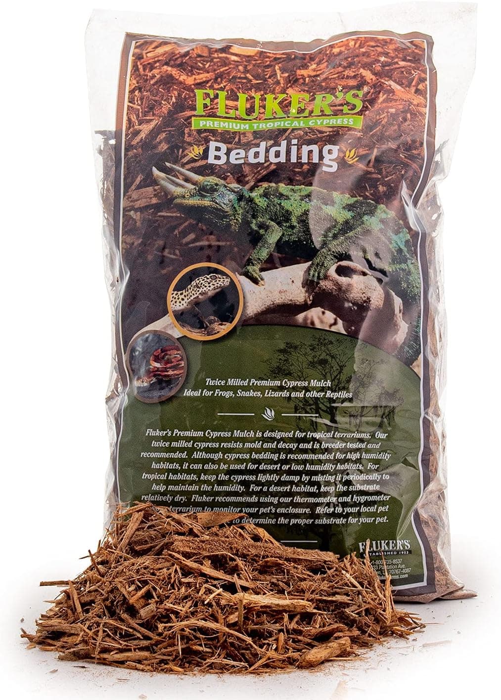 Fluker's Premium Tropical Cypress Bedding for Reptiles, 10 Pound