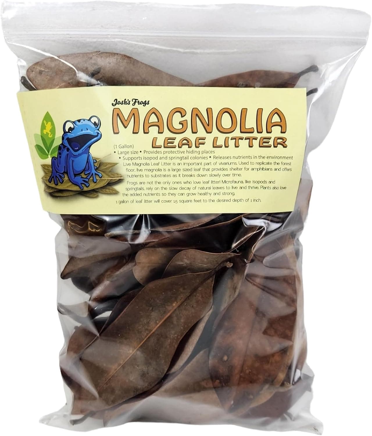 Josh's Frogs Organic Magnolia Leaf Litter USA Collected, 1 Gallon / 40 Leaves