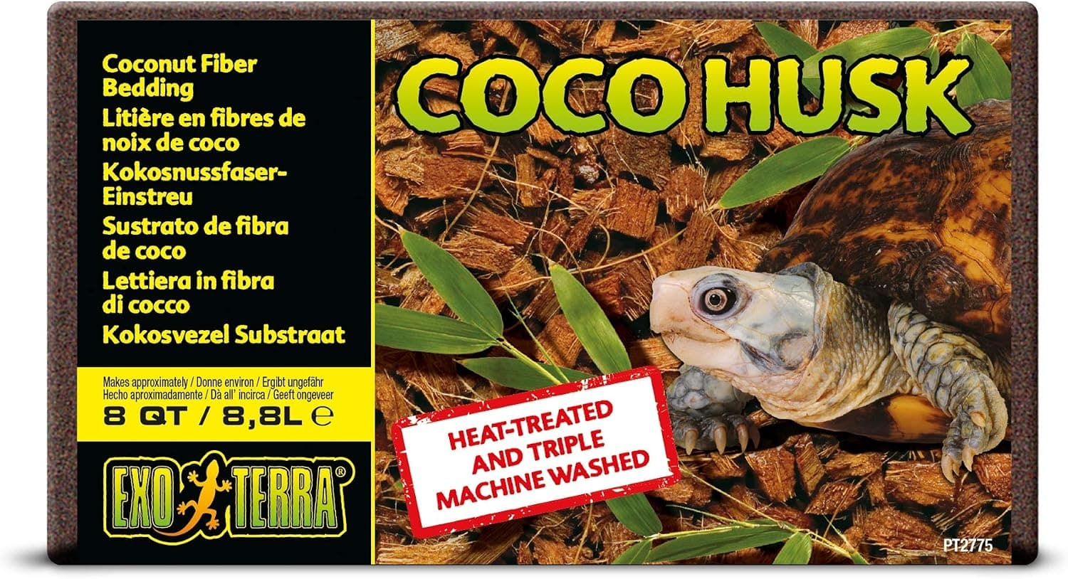Exo Terra Coco Husk Brick 8 QT Natural Coconut Fiber Terrarium Substrate