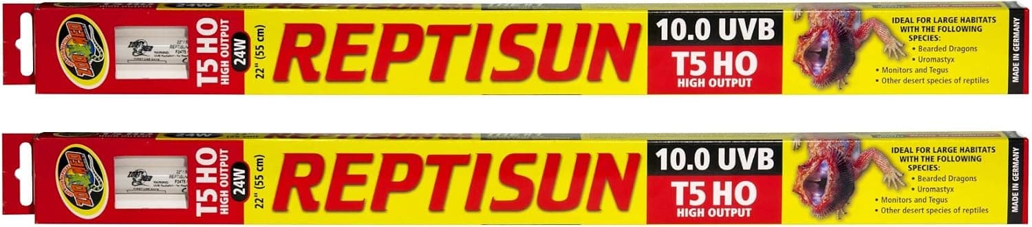 Zoo Med 24 Watt T5 HO ReptiSun 10.0 UVB Lamp, 2pk