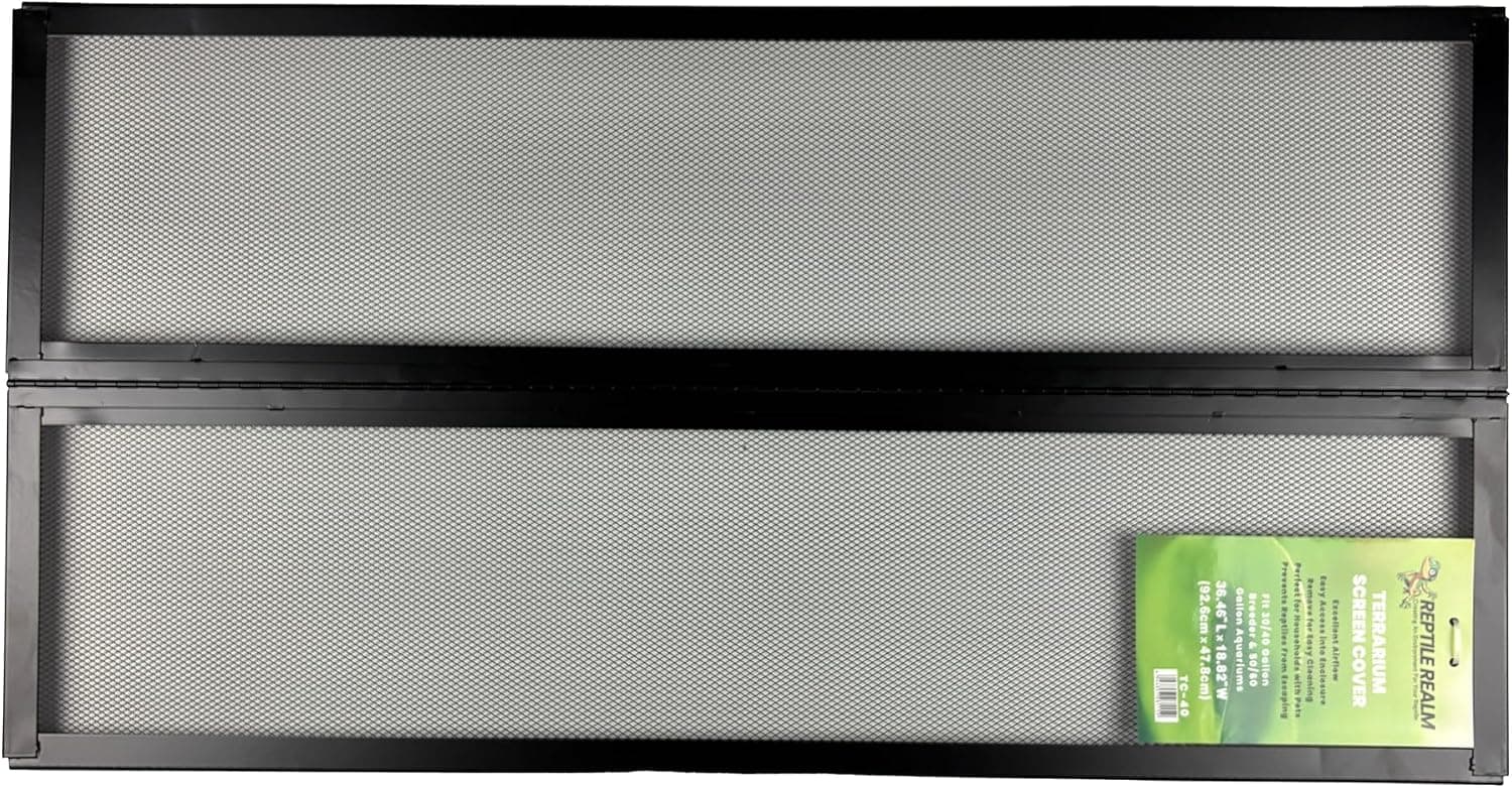 H2Pro Reptile Realm Aquarium Mesh Lid Screen Cover, Metal Screen Top for Fish Tanks and Terrariums, 40 Breeder 36 3/8 x 18 5/8 Inches