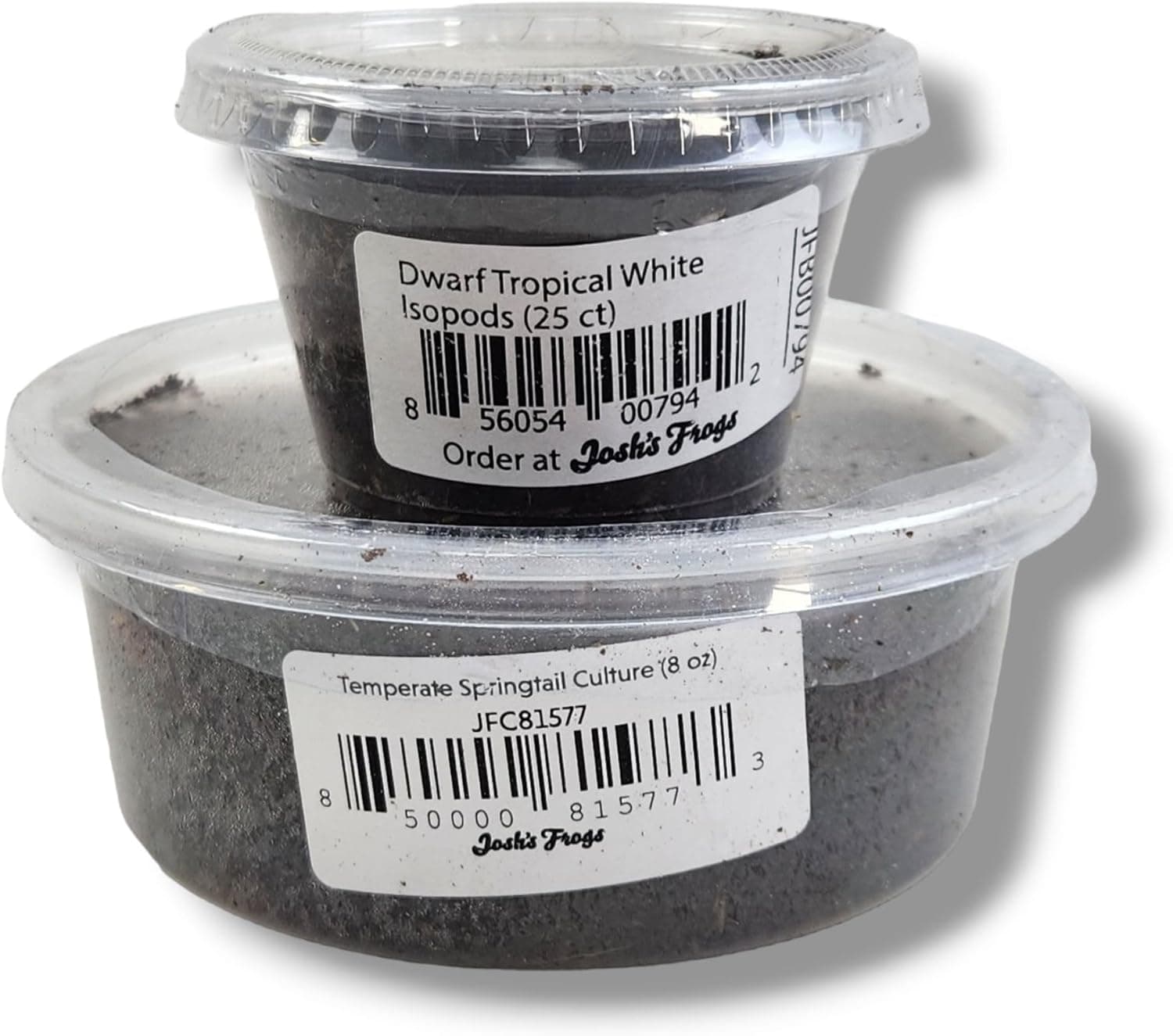 Josh's Frogs Dwarf Tropical White Isopods 25 ct and Temperate Springtails 8oz Bundle