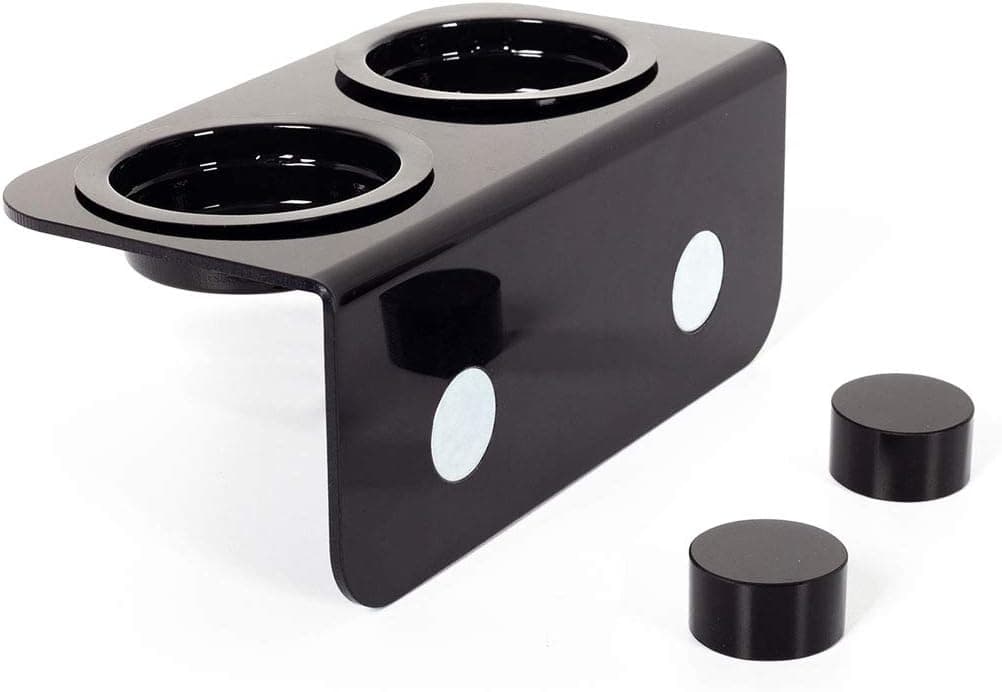 WACOOL Magnetic Reptile Ledge, Acrylic Gecko Feeding Ledge with 6 PCS Cups (Black)