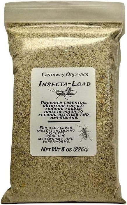 Castaway Organics Insecta-Load Gut Load for Feeder Insects (Crickets, Mealworms, Superworms, Dubia), 8 Ounce