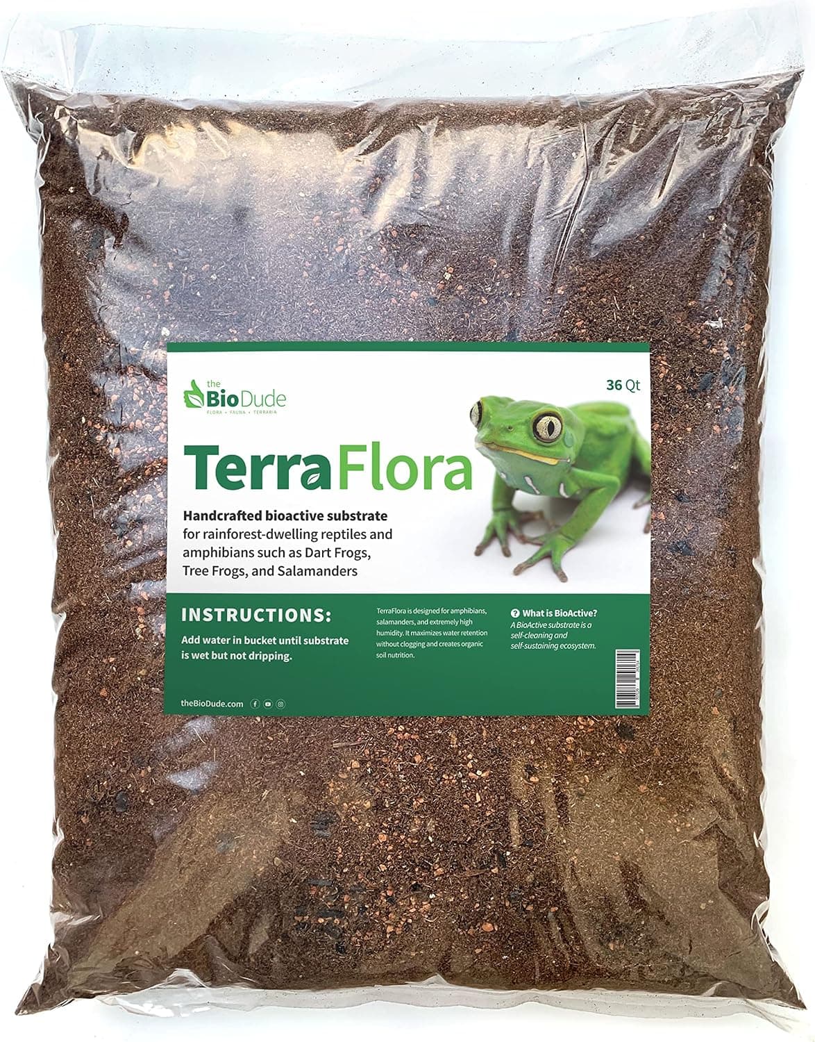 The Bio Dude Terra Flora Bioactive Reptile Substrate 36 Quarts for Terrariums and Vivariums