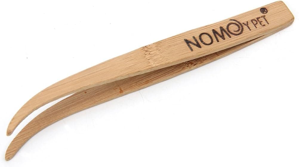 Youngy Angled Reptile Terrarium Feeding Tongs Tweezers Eco-Friendly Bamboo Feeding Tool