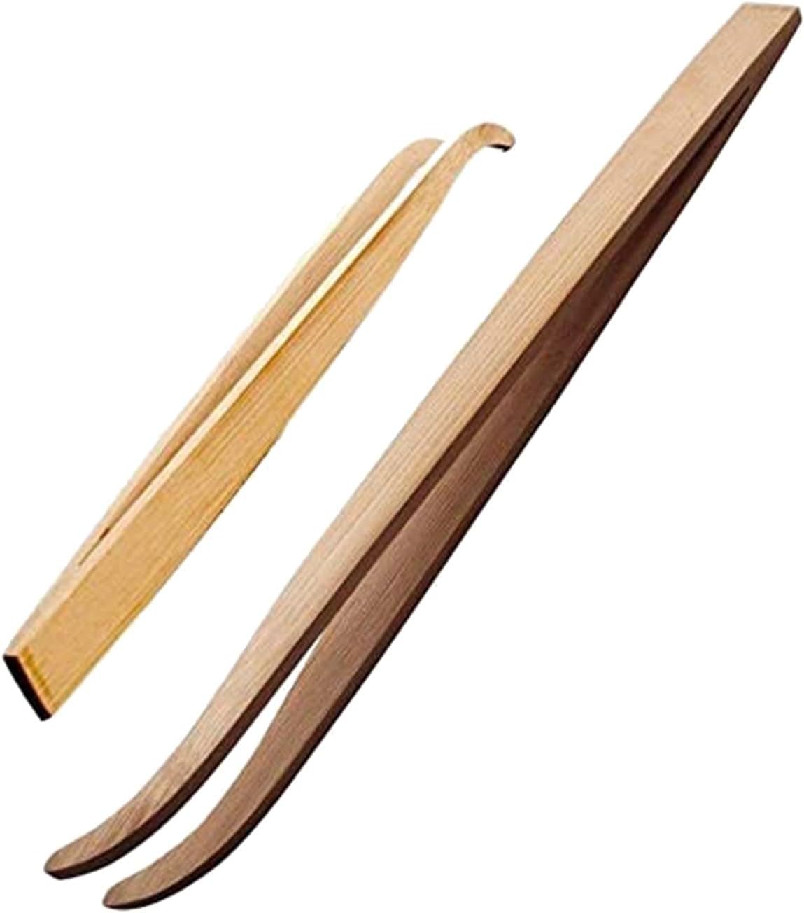 MUMAX Reptiles Feeding Tongs, Bamboo Angled Reptile Tweezers Long Handle Feeder Tools, Two Sizes for Bearded Dragons and Snakes