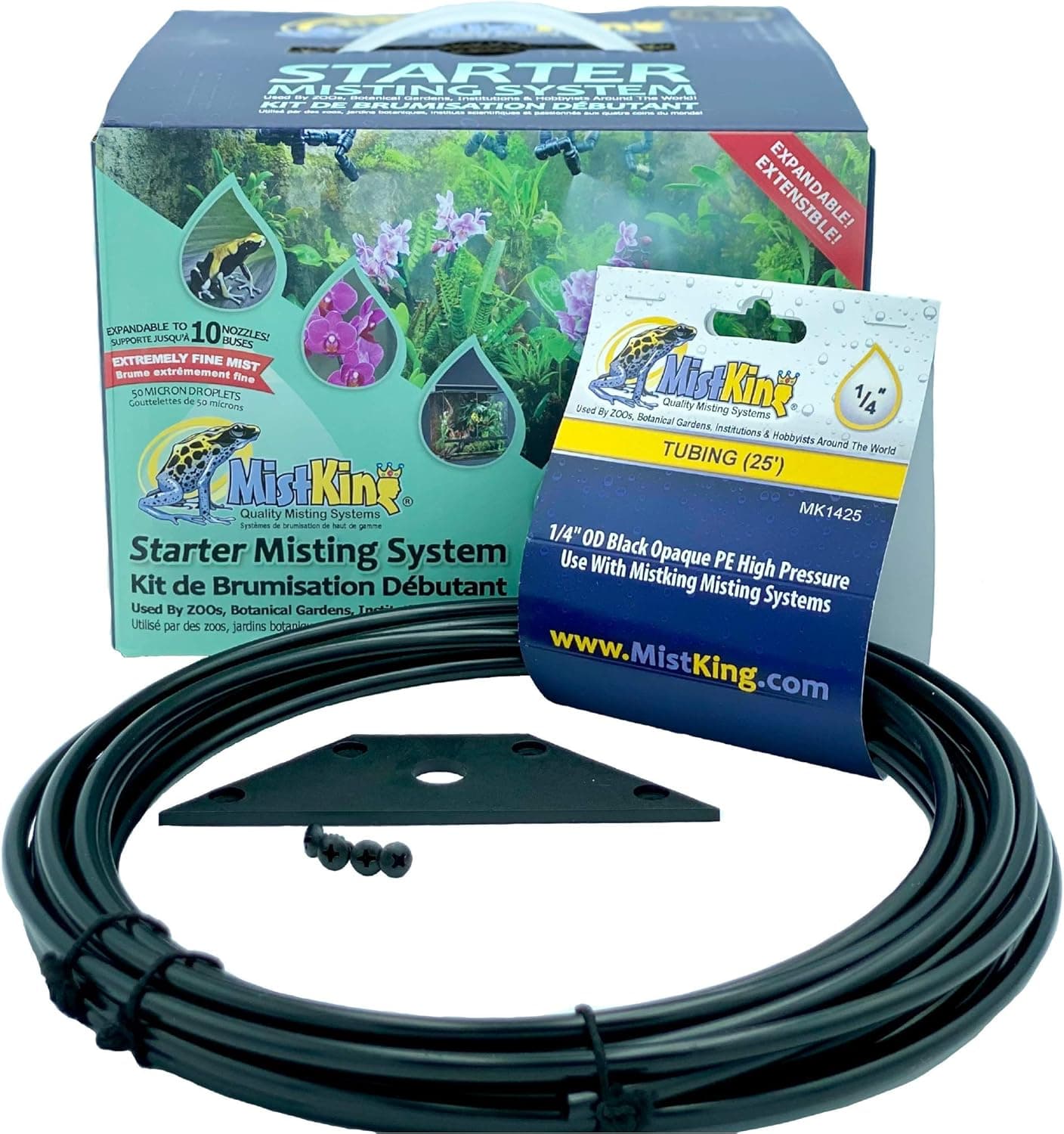 MistKing System for Reptiles Version 5.0 - Reptile Mister, Terrarium Mister, Automatic Mister with Extra 25 ft Tubing and Fitting Wedge