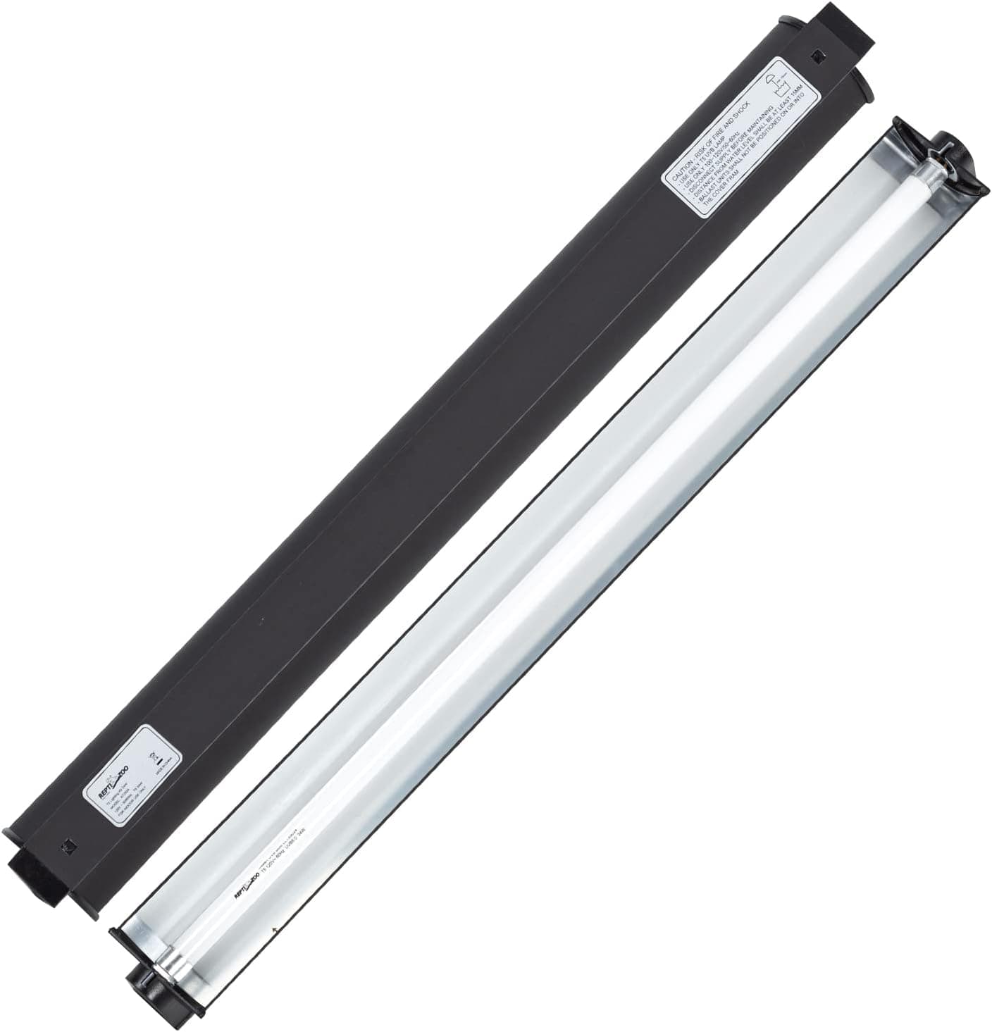 REPTI ZOO 24W Reptile T5 HO UVB Lighting Combo Kit, 22 inch Light Fixture Terrarium Hood with Reflector and 5.0 UVB Lamp