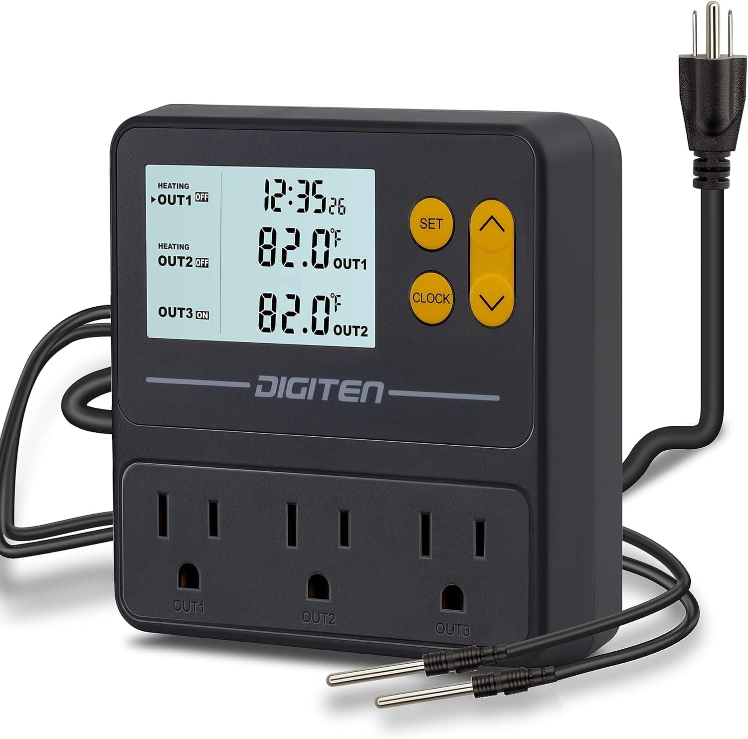 Reptile Temperature Controller, 3 Outlet Timer Thermostat for Terrariums and Ball Pythons