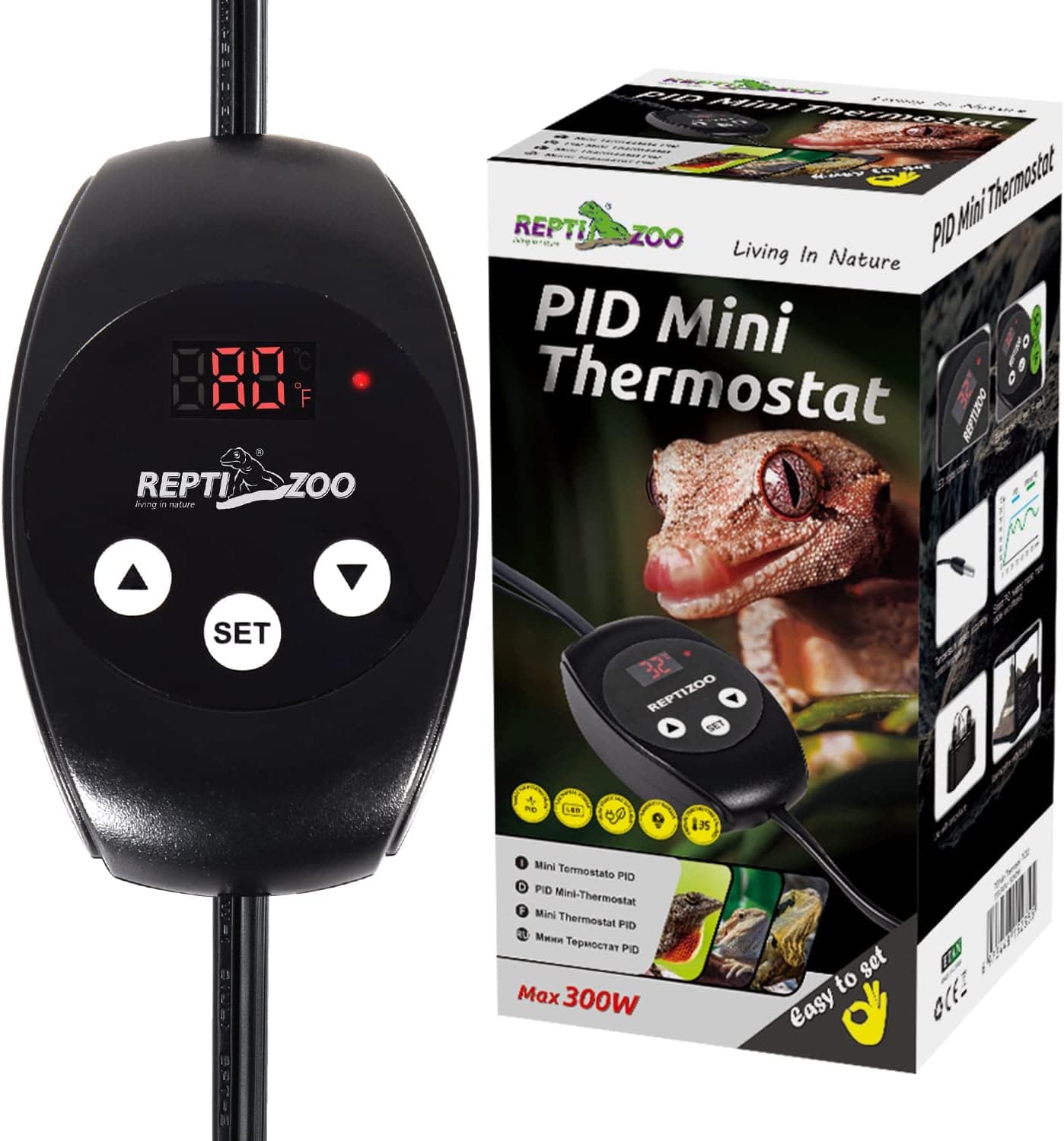 REPTIZOO Dimming Thermostat, PID Temperature Controller with Memory Function, Reptile Thermostat for Reptile Heat Lamp