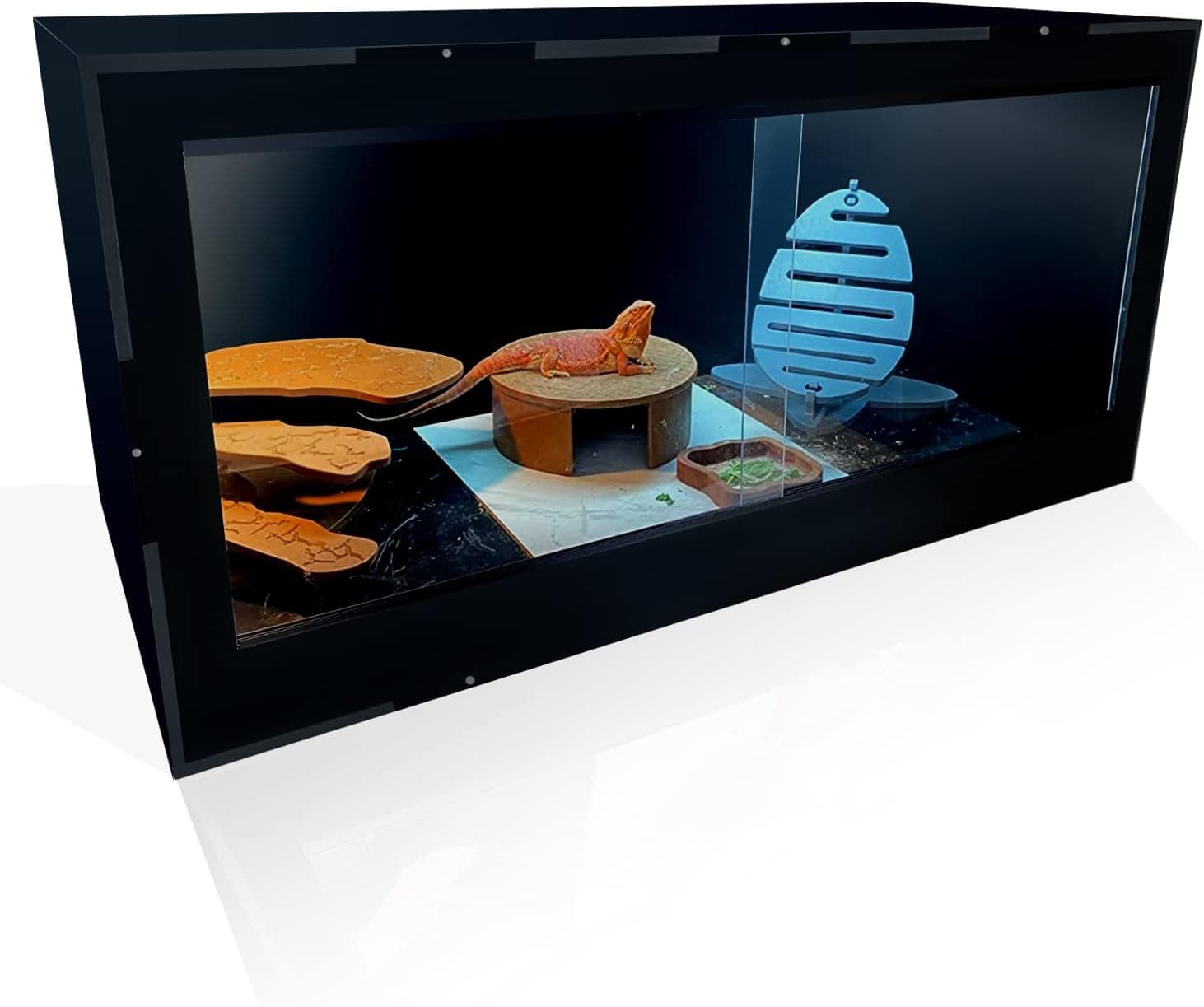 Reptile Terrarium PVC Reptile Enclosure Habitat Lounge for Lizard, Leopard Gecko, Ball Python and Corn Snake, 40 Gallon 36 x 18 x 16 Inches