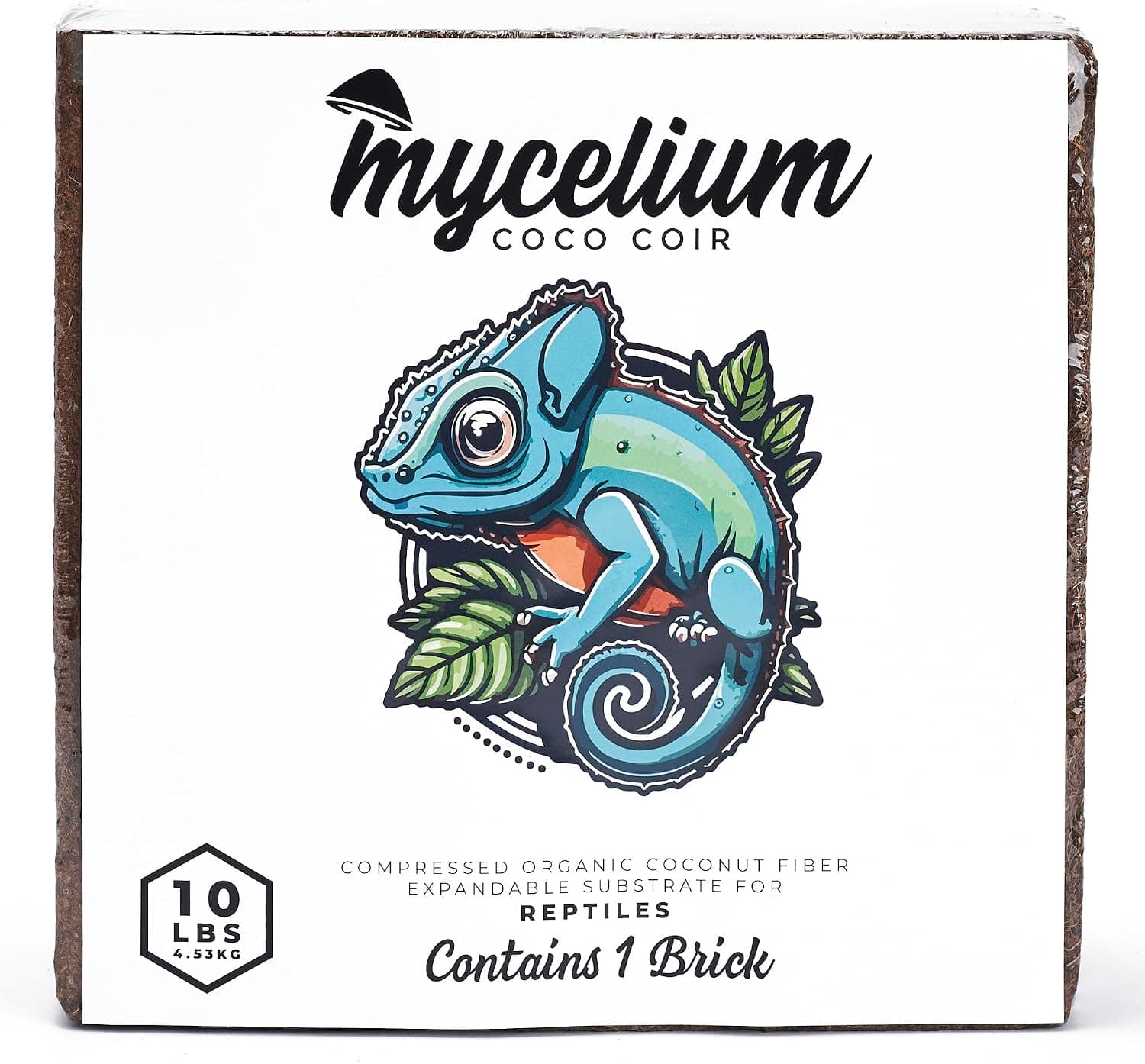Mycelium Coco Coir Brick Expandable Organic Coconut Fiber Substrate for Terrariums, 10 lbs