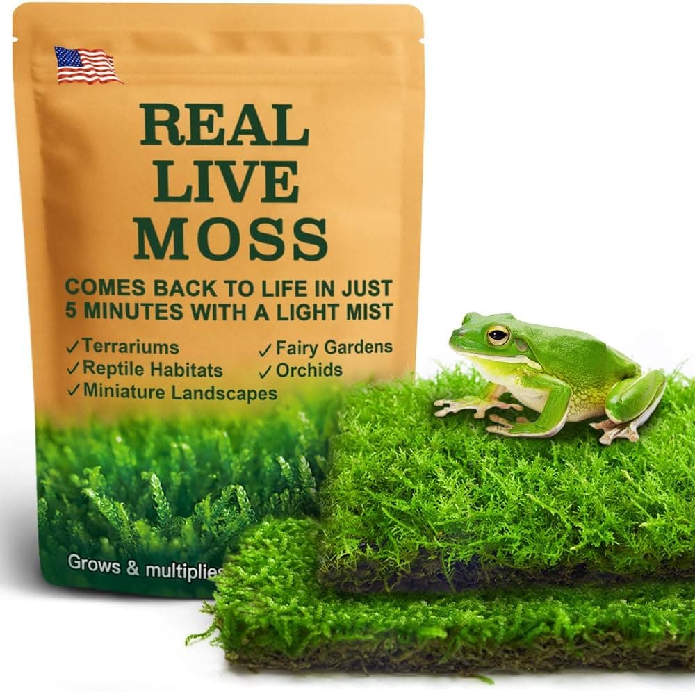 Live Moss Duo Pack - 2 Types of Real Live Sheet and Sphagnum Moss for Terrariums and Reptile Tanks