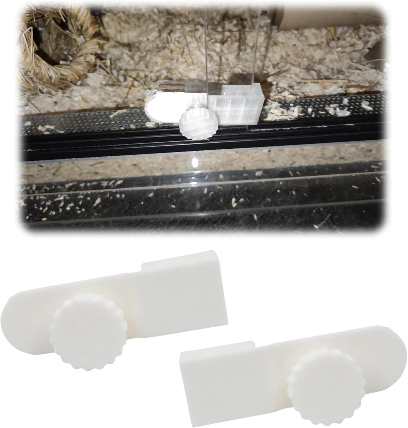 Terrarium Sliding Door Lock Compatible with Reptile Glass Enclosure, Secure Clip Lock for Sliding Doors (2mm Gap in the Glass)