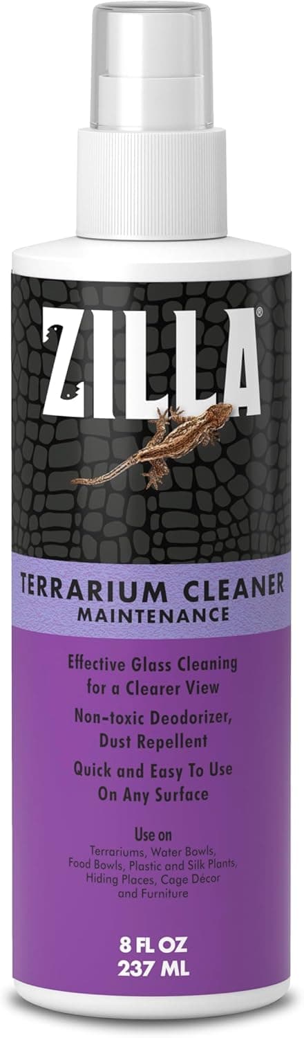 Zilla Terrarium Cleaner for Glass, Acrylic and Hard Surfaces, Anti-Static Dust Control, 8 oz
