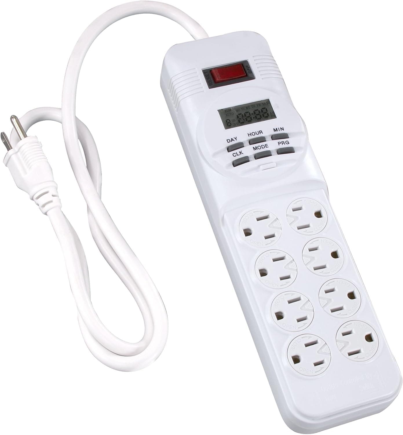 Westek TE08WHB Indoor 8-Outlet Weekly Digital Power Strip Timer