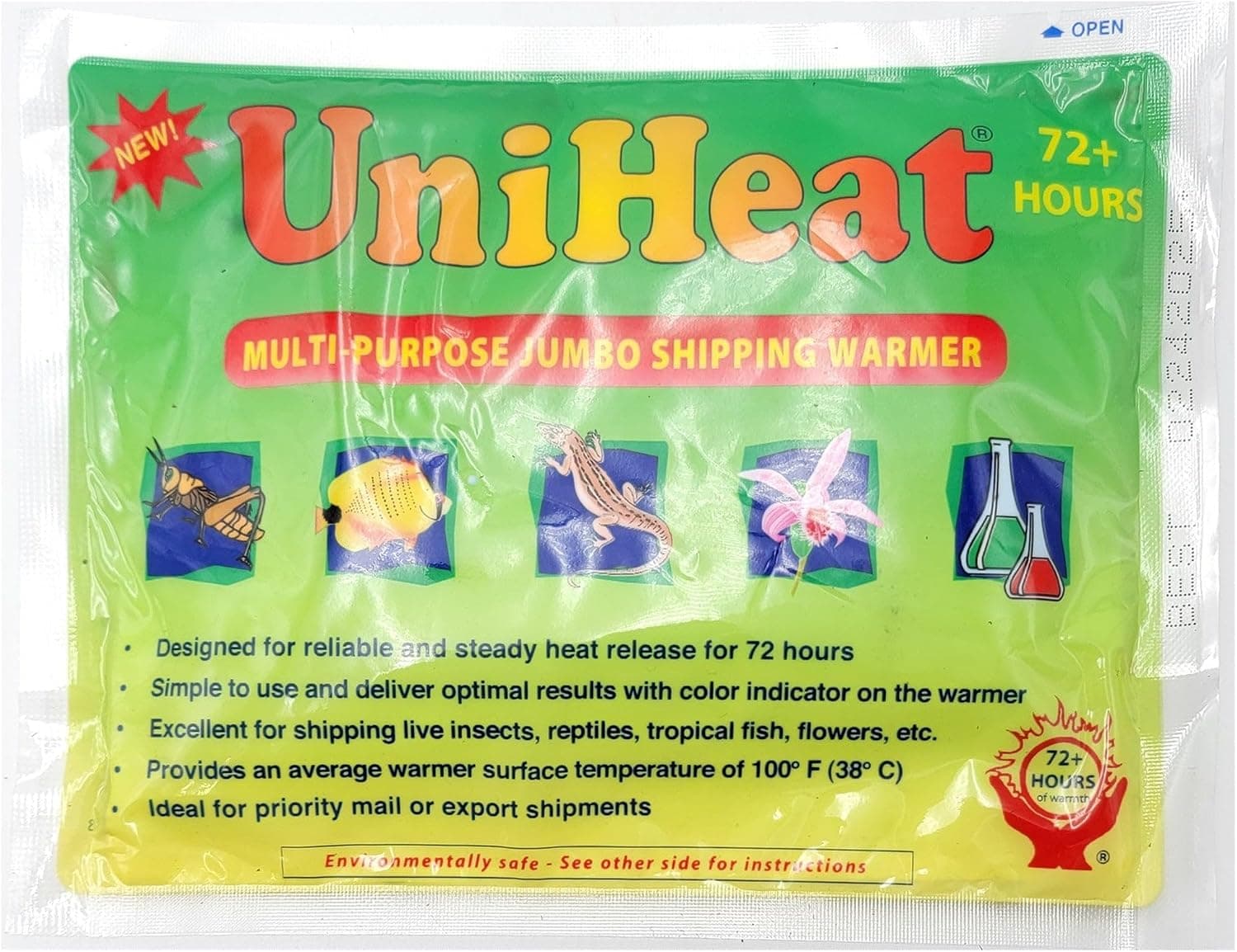 Uniheat 72-Hour Heat Pack for Shipping Plants, Live Insects, Reptiles, Tropical Fish, 1 Pack