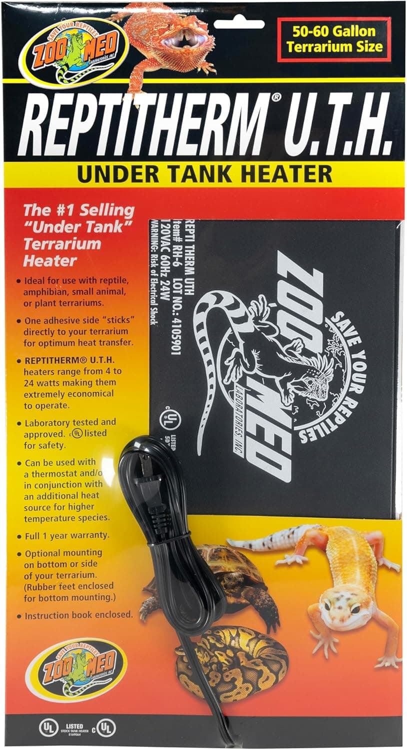 Zoo Med Laboratories Reptitherm Under Tank Heater 8 x 18 Inch, 24 Watt