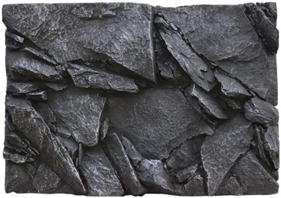 Caige Reptile Habitat Background, Aquarium 3D Rock Shape PU Foam Background, Black