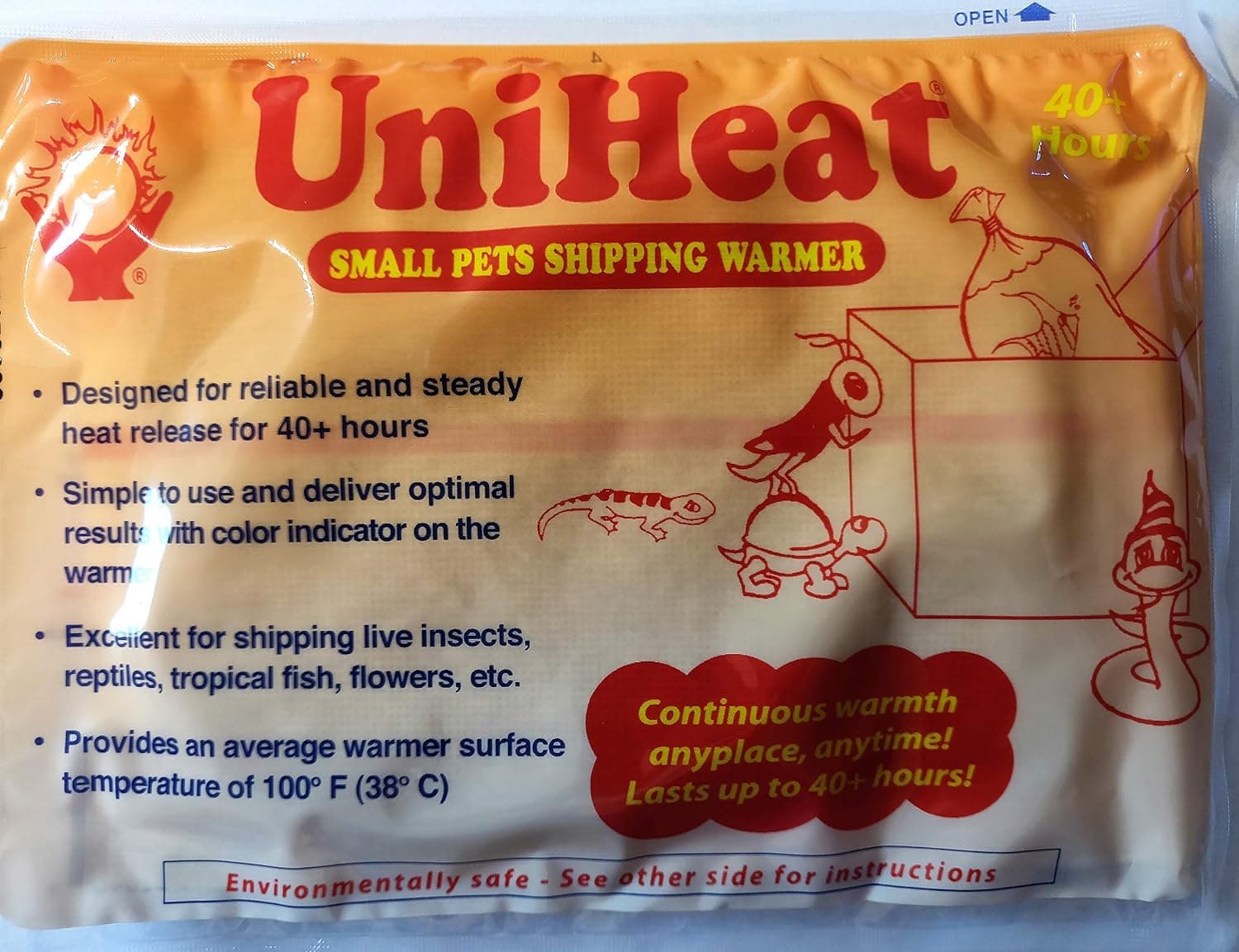 Uniheat Shipping Warmer 40+ Hours, 10 Pack, for Shipping Live Corals, Small Pets, Fish, Insects, Reptiles