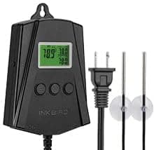 Inkbird WiFi Heat Mat Reptile Thermostat Controller with 2 Probes and 2 Outlets, IPT-2CH, Max 250W per Outlet