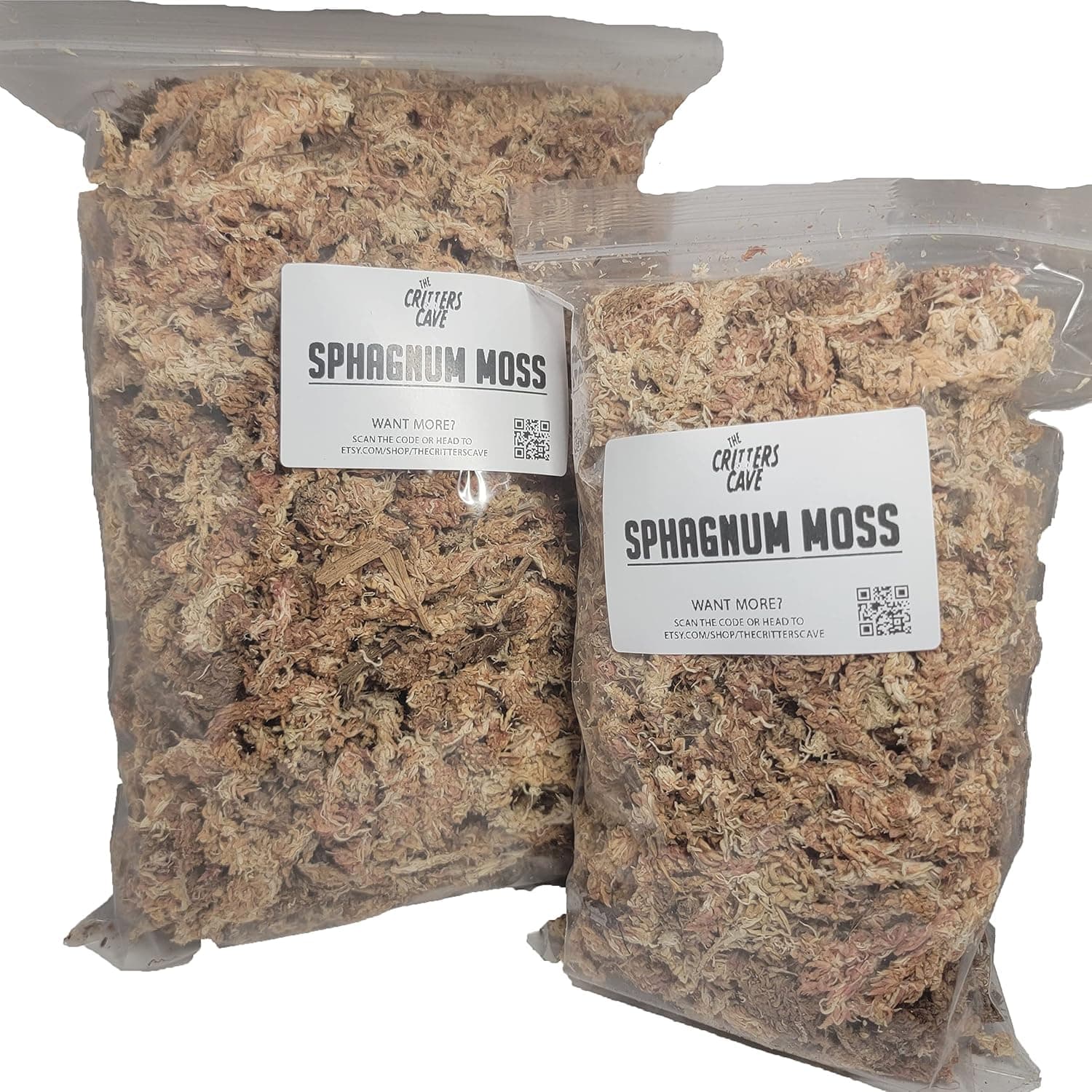 The Critters Cave New Zealand Long Fiber Sphagnum Moss, Low Dust, 1 Gallon