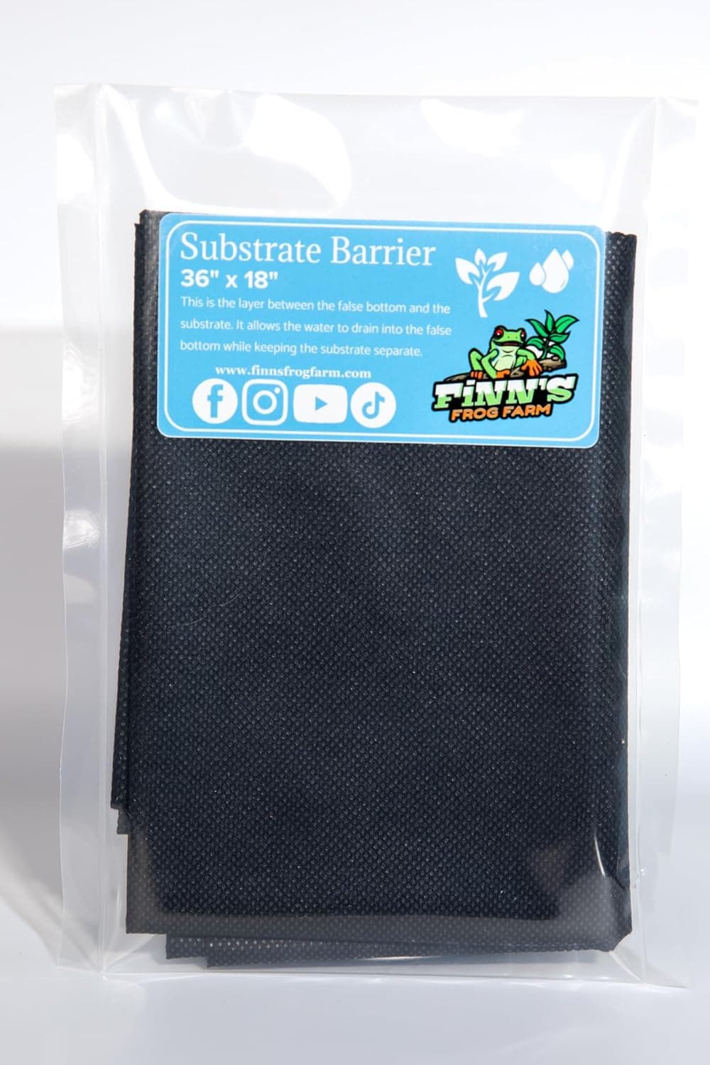 Terrarium Substrate Barrier, Essential Layer in a Bioactive Frog, Snake or Lizard Habitat (36 x 18 in), Black