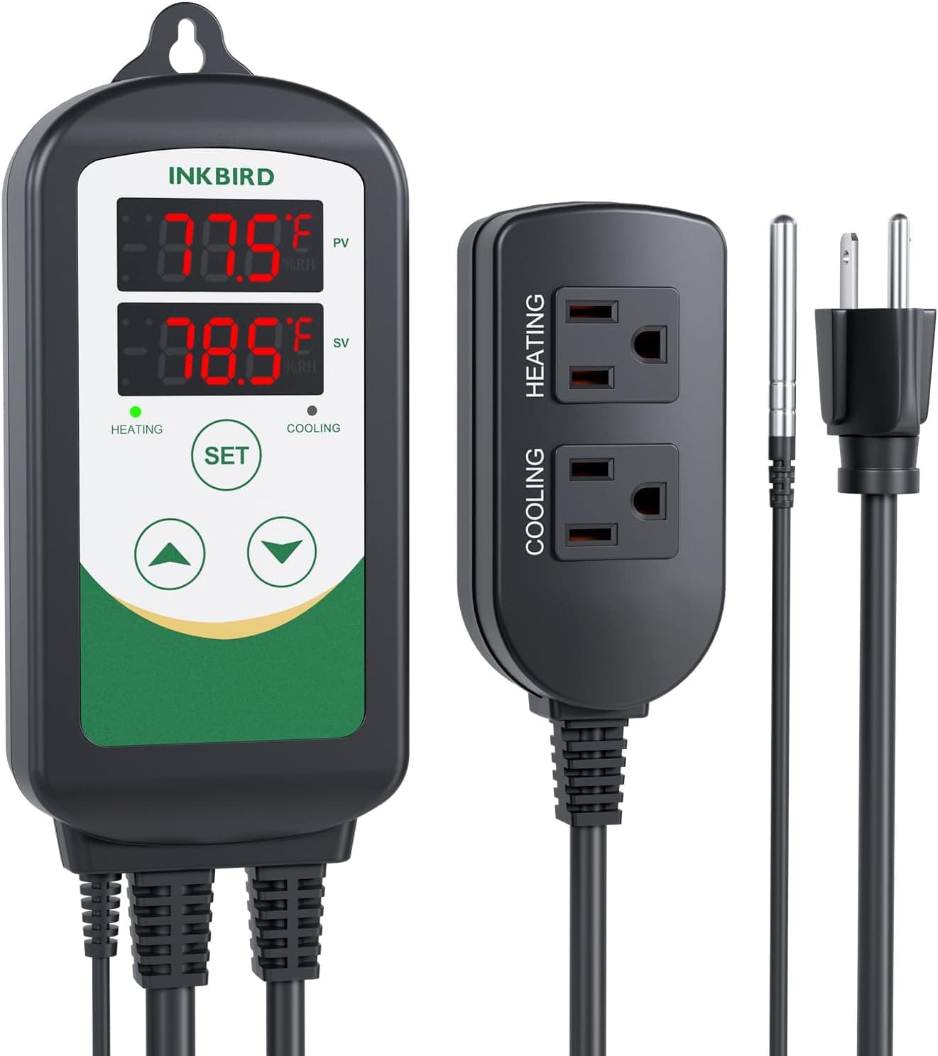 Inkbird Temperature Controller, Reptile Thermostat ITC-308 Digital Heating and Cooling Temp Controller, Max 1100 W 110 V